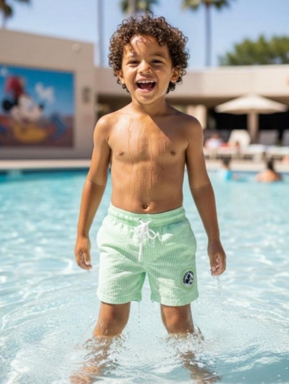 Disney JANIE&JACK Swin Trunks Green And White Stripped Sz 2T NWT
